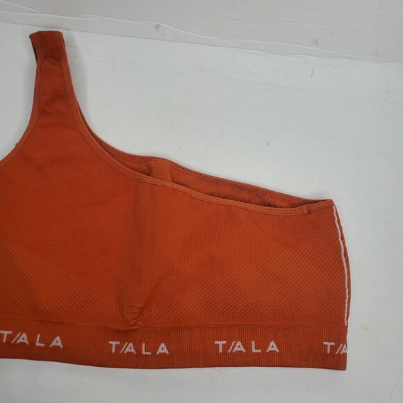TALA Lava One Shoulder Crop Top Sports Bra Burnt Orange Size L Large - Picture 7 of 9